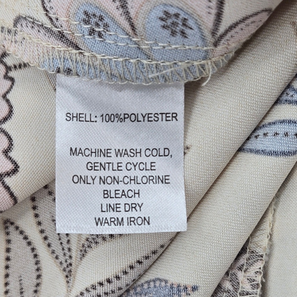 House of Harlow 1960 Floral Wide Leg Pants XL Cream Pink Blue‎ Boho Whimsigoth - Picture 5 of 14